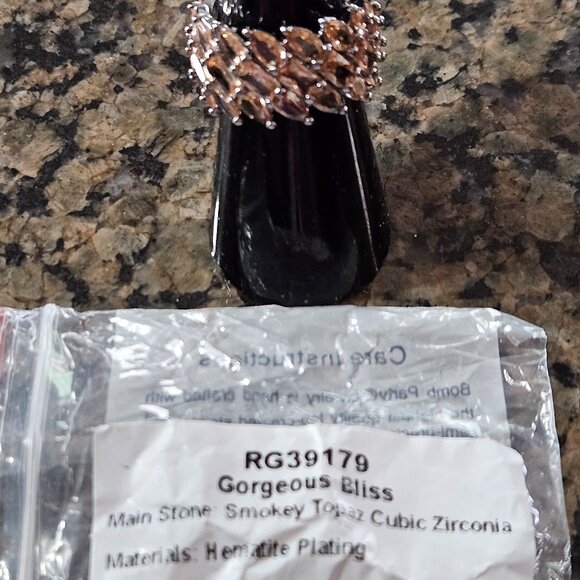 Bomb Party RG39179 "Gorgeous Bliss" Smokey Topaz Cubic Zirconia Sz 6 - Picture 5 of 5